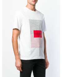 weißes bedrucktes T-Shirt mit einem Rundhalsausschnitt von Calvin Klein Jeans