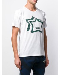 weißes bedrucktes T-Shirt mit einem Rundhalsausschnitt von atlantic stars