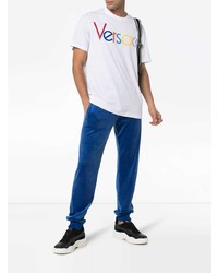 weißes bedrucktes T-Shirt mit einem Rundhalsausschnitt von Versace