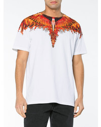 weißes bedrucktes T-Shirt mit einem Rundhalsausschnitt von Marcelo Burlon County of Milan