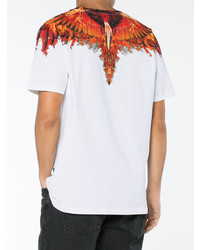 weißes bedrucktes T-Shirt mit einem Rundhalsausschnitt von Marcelo Burlon County of Milan