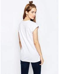 weißes bedrucktes T-Shirt mit einem Rundhalsausschnitt von Asos