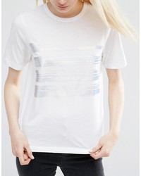 weißes bedrucktes T-Shirt mit einem Rundhalsausschnitt von Asos