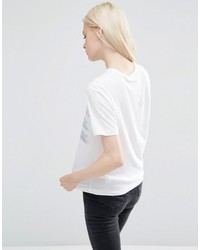 weißes bedrucktes T-Shirt mit einem Rundhalsausschnitt von Asos