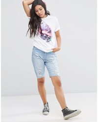 weißes bedrucktes T-Shirt mit einem Rundhalsausschnitt von Asos