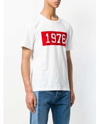 weißes bedrucktes T-Shirt mit einem Rundhalsausschnitt von Calvin Klein Jeans