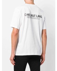 weißes bedrucktes T-Shirt mit einem Rundhalsausschnitt von Helmut Lang