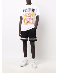 weißes bedrucktes T-Shirt mit einem Rundhalsausschnitt von Moschino