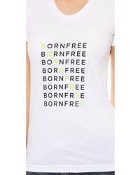 weißes bedrucktes T-Shirt mit einem Rundhalsausschnitt von Born Free