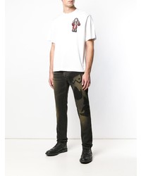 weißes bedrucktes T-Shirt mit einem Rundhalsausschnitt von Diesel Black Gold