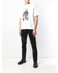 weißes bedrucktes T-Shirt mit einem Rundhalsausschnitt von Diesel Black Gold