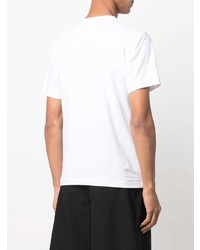 weißes bedrucktes T-Shirt mit einem Rundhalsausschnitt von Black Comme Des Garçons