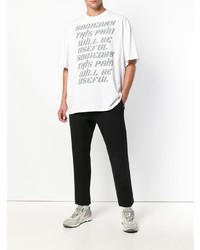 weißes bedrucktes T-Shirt mit einem Rundhalsausschnitt von Lanvin