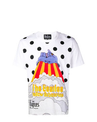 weißes bedrucktes T-Shirt mit einem Rundhalsausschnitt von The Beatles X Comme Des Garçons