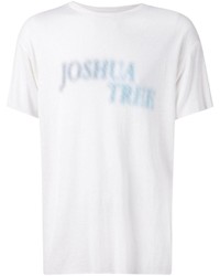 weißes bedrucktes T-Shirt mit einem Rundhalsausschnitt von The Elder Statesman