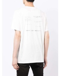 weißes bedrucktes T-Shirt mit einem Rundhalsausschnitt von Takahiromiyashita The Soloist