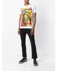 weißes bedrucktes T-Shirt mit einem Rundhalsausschnitt von DSQUARED2