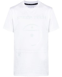 weißes bedrucktes T-Shirt mit einem Rundhalsausschnitt von The North Face