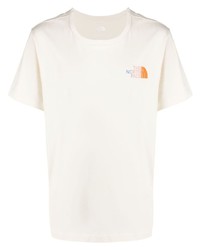 weißes bedrucktes T-Shirt mit einem Rundhalsausschnitt von The North Face