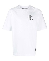 weißes bedrucktes T-Shirt mit einem Rundhalsausschnitt von The Power for the People