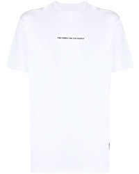 weißes bedrucktes T-Shirt mit einem Rundhalsausschnitt von The Power for the People