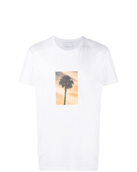 weißes bedrucktes T-Shirt mit einem Rundhalsausschnitt von The Silted Company