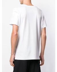 weißes bedrucktes T-Shirt mit einem Rundhalsausschnitt von Les Bohemiens