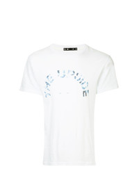 weißes bedrucktes T-Shirt mit einem Rundhalsausschnitt von The Upside