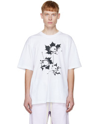 weißes bedrucktes T-Shirt mit einem Rundhalsausschnitt von TheOpen Product