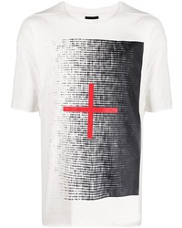 weißes bedrucktes T-Shirt mit einem Rundhalsausschnitt von Thom Krom