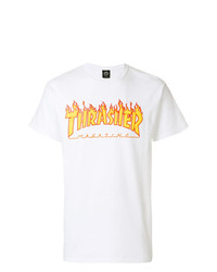 weißes bedrucktes T-Shirt mit einem Rundhalsausschnitt von Thrasher