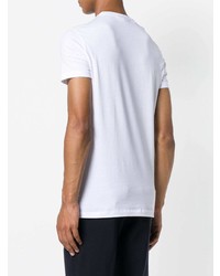 weißes bedrucktes T-Shirt mit einem Rundhalsausschnitt von Emporio Armani