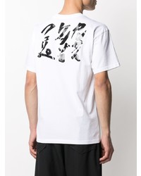 weißes bedrucktes T-Shirt mit einem Rundhalsausschnitt von Kenzo