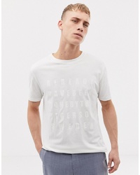 weißes bedrucktes T-Shirt mit einem Rundhalsausschnitt von Tiger of Sweden Jeans