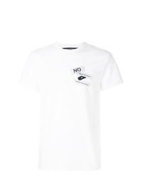 weißes bedrucktes T-Shirt mit einem Rundhalsausschnitt von Tigran Avetysian