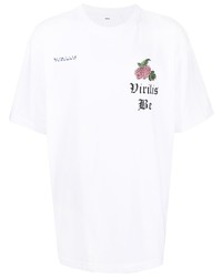 weißes bedrucktes T-Shirt mit einem Rundhalsausschnitt von Toga
