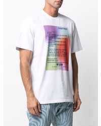 weißes bedrucktes T-Shirt mit einem Rundhalsausschnitt von MSGM