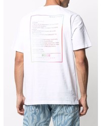 weißes bedrucktes T-Shirt mit einem Rundhalsausschnitt von MSGM