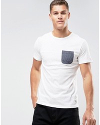 weißes bedrucktes T-Shirt mit einem Rundhalsausschnitt von Tom Tailor