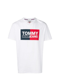 weißes bedrucktes T-Shirt mit einem Rundhalsausschnitt von Tommy Jeans