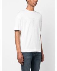 weißes bedrucktes T-Shirt mit einem Rundhalsausschnitt von Emporio Armani