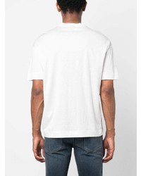 weißes bedrucktes T-Shirt mit einem Rundhalsausschnitt von Emporio Armani