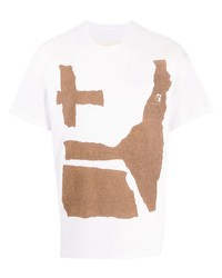 weißes bedrucktes T-Shirt mit einem Rundhalsausschnitt von Toogood
