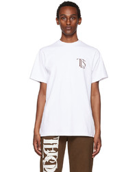 weißes bedrucktes T-Shirt mit einem Rundhalsausschnitt von Total Luxury Spa