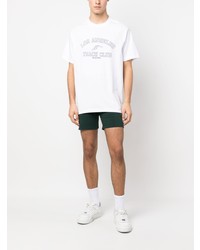 weißes bedrucktes T-Shirt mit einem Rundhalsausschnitt von Sporty & Rich