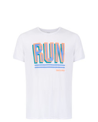 weißes bedrucktes T-Shirt mit einem Rundhalsausschnitt von Track & Field