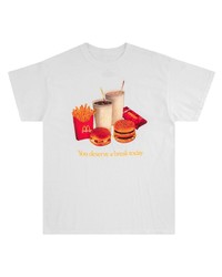weißes bedrucktes T-Shirt mit einem Rundhalsausschnitt von Travis Scott Astroworld