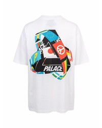 weißes bedrucktes T-Shirt mit einem Rundhalsausschnitt von Palace