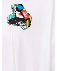 weißes bedrucktes T-Shirt mit einem Rundhalsausschnitt von Palace