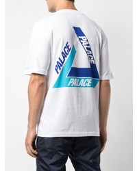 weißes bedrucktes T-Shirt mit einem Rundhalsausschnitt von Palace